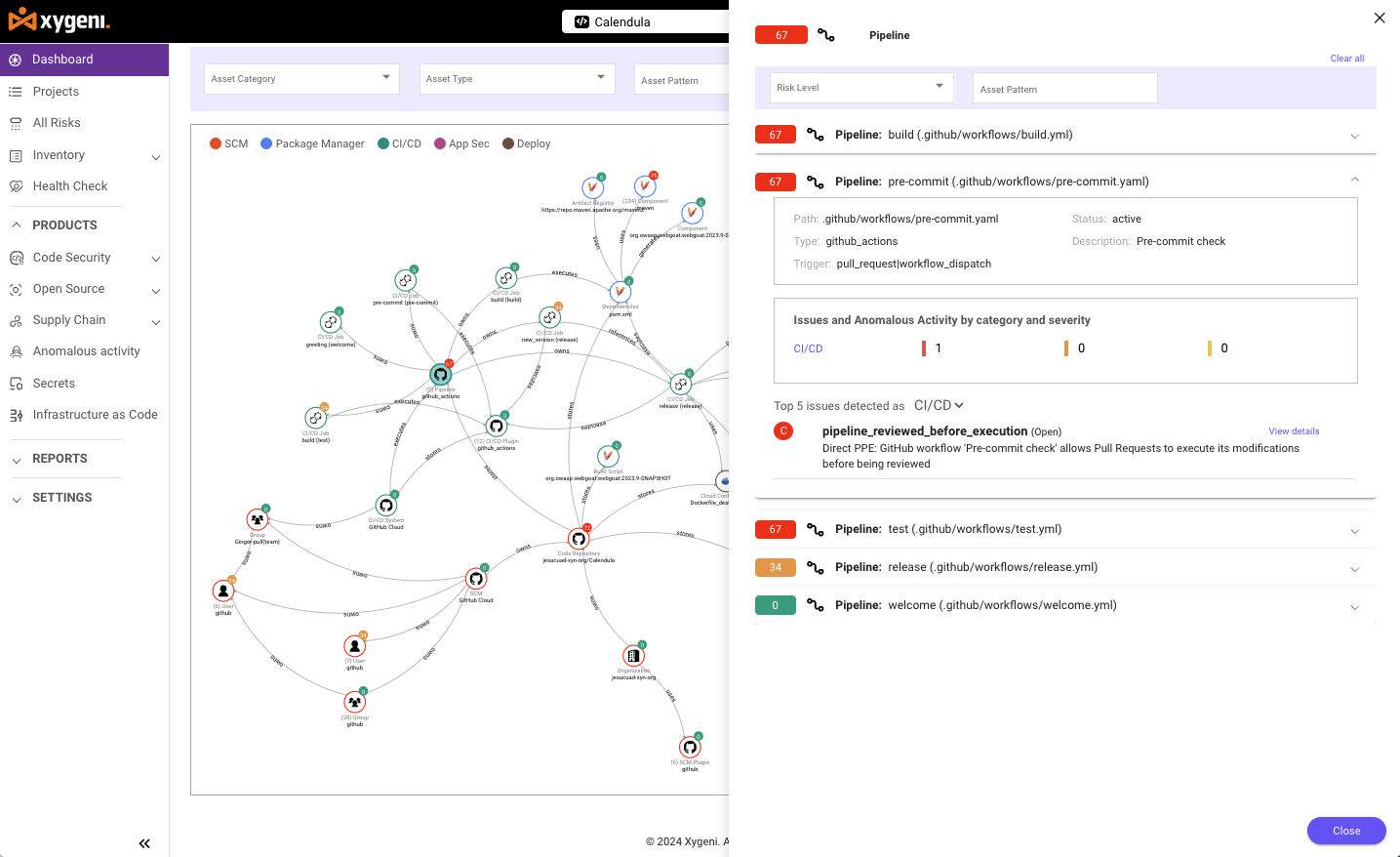 screenshot of Xygeni Security